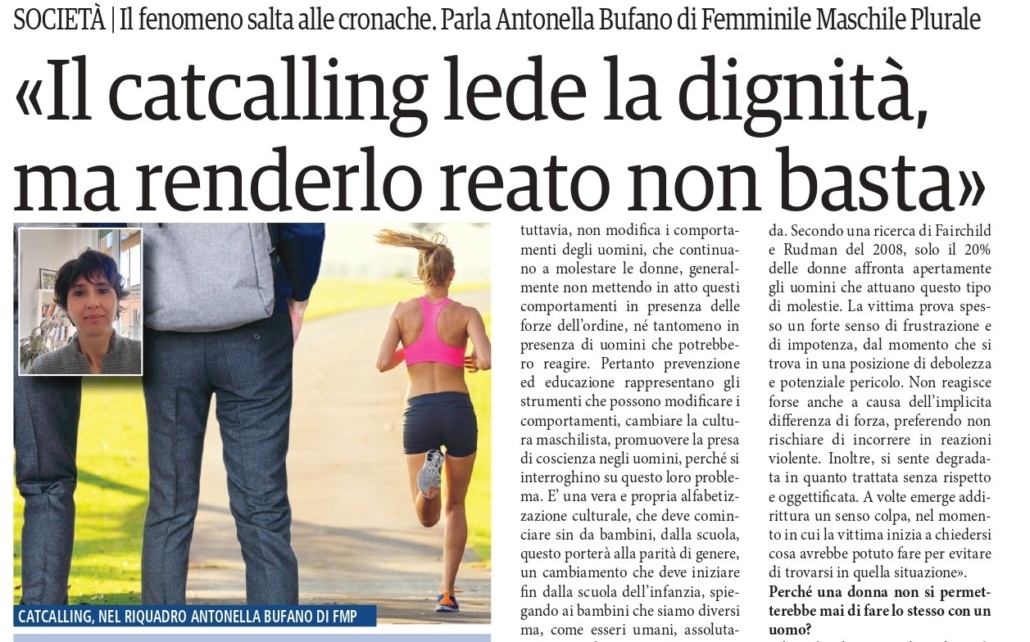 Il Catcalling lede la dignità