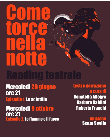 Spettacolo a Bologna “Come torce nella notte”