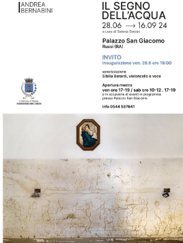 In mostra a Palazzo San Giacomo di Russi, dal 28 giugno al 16 settembre, Il segno dell’acqua, personale di Andrea Bernabini, curata da Serena Simoni